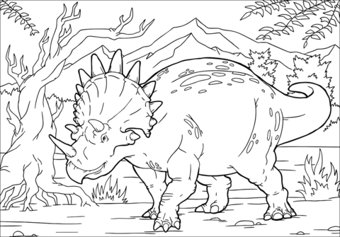 Triceratops Coloring Page