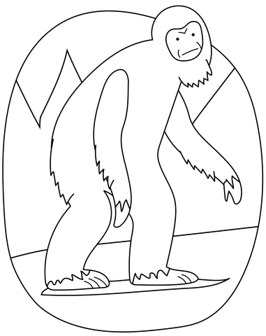 Bigfoot Coloring Page