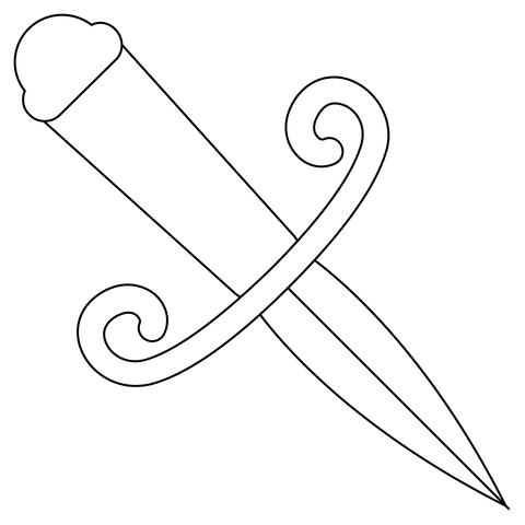 Dagger Coloring Page