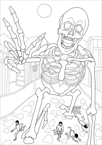 Gashadokuro Coloring Page