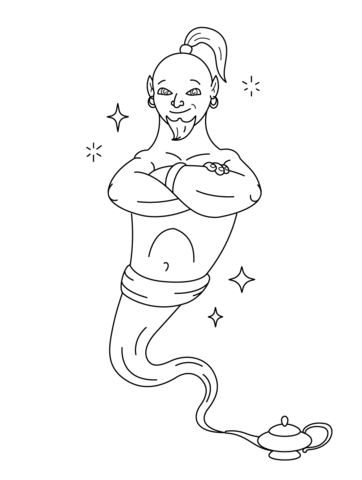 Genie Coloring Page