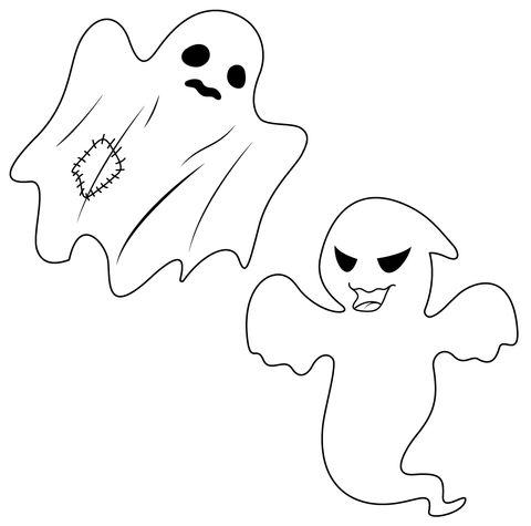 Ghosts Coloring Page