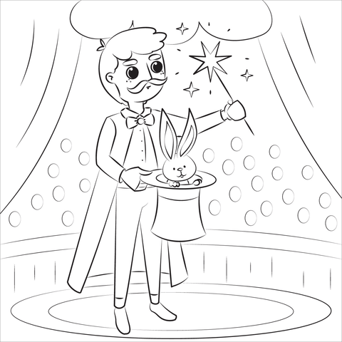 Magician Coloring Page