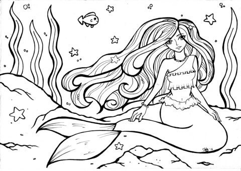 Mermaid Coloring Page