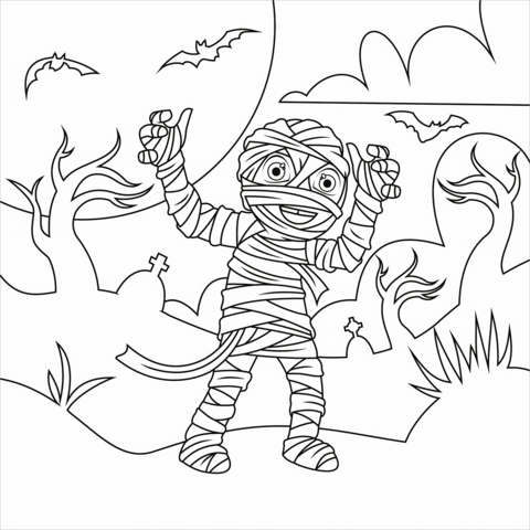 Mummy Coloring Page