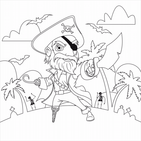 Pirate Coloring Page