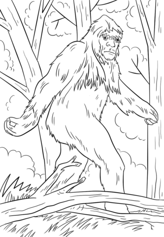 Sasquatch Coloring Page