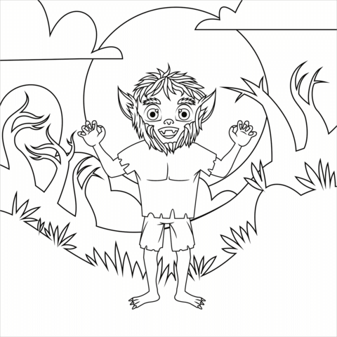 Werewolf Coloring Page