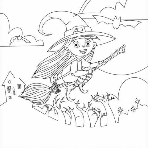 Witch Coloring Page