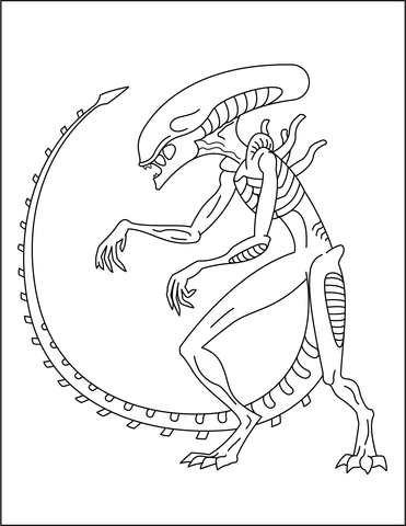 Xenomorph Coloring Page