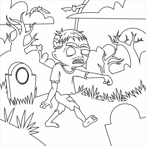 Zombie Coloring Page