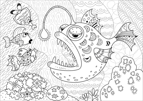 Anglerfish Coloring Page