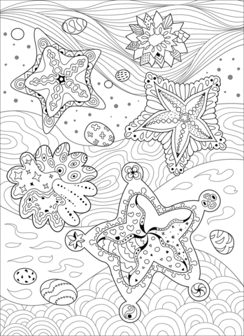 Starfish Coloring Page