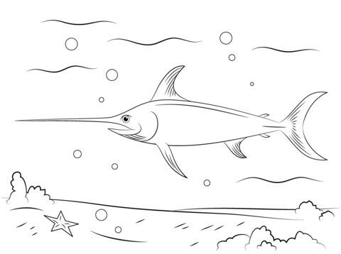 Swordfish Coloring Page