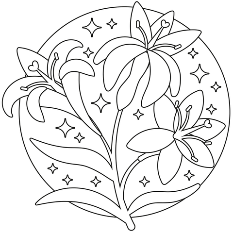 Lilies Coloring Page