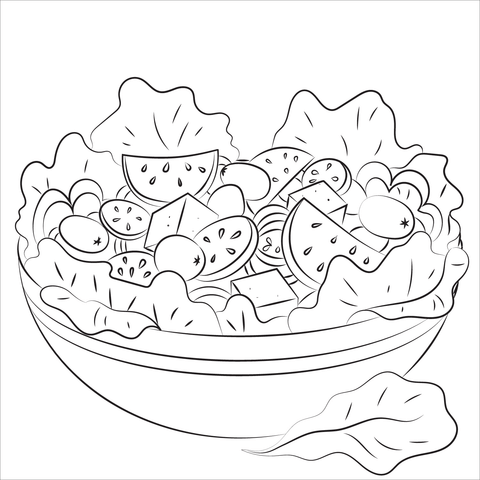 Salad Coloring Page