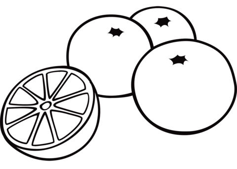 Oranges Coloring Page