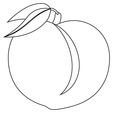 Peach Coloring Page