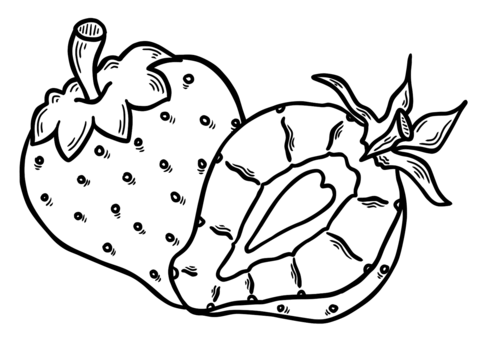 Strawberries Coloring Page