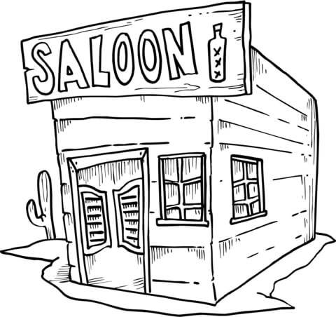 Saloon Coloring Page