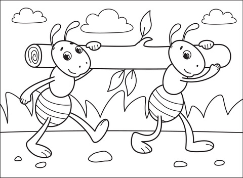 Ants Coloring Page