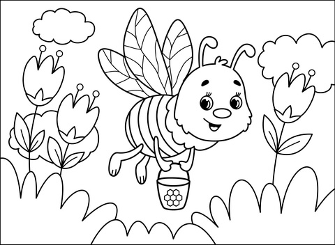 Bee Coloring Page