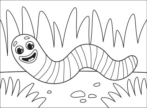 Worm Coloring Page