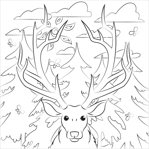 Antlers Coloring Page