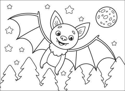 Bat Coloring Page