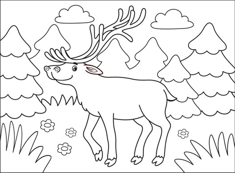 Elk Coloring Page