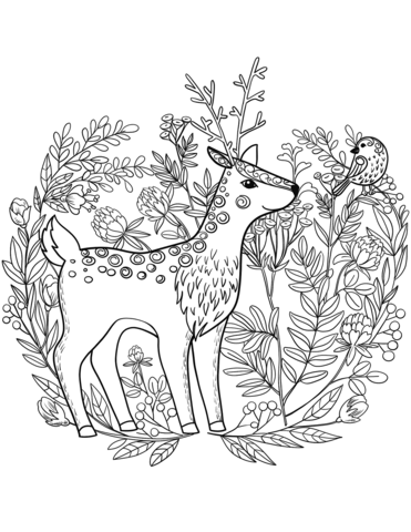 Fawn Coloring Page