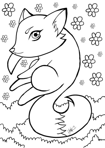 Fox Coloring Page