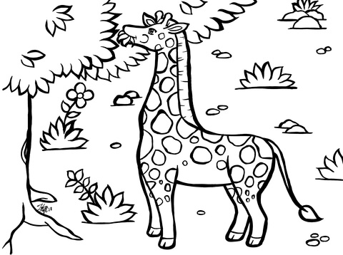 Giraffe Coloring Page