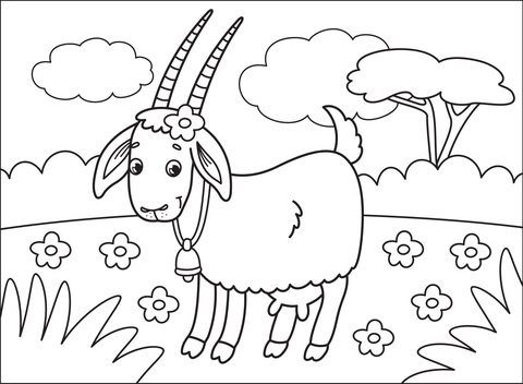 Goat Coloring Page