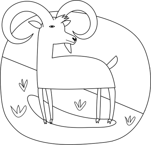 Goat Coloring Page