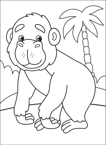 Gorilla Coloring Page