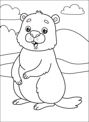 Groundhog Coloring Page