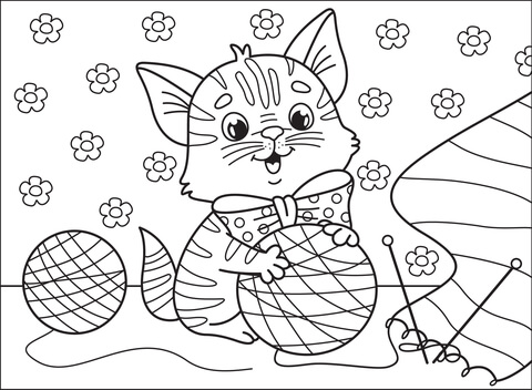 Kitten Coloring Page