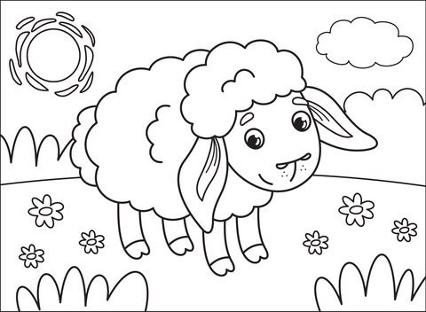 Lamb Coloring Page