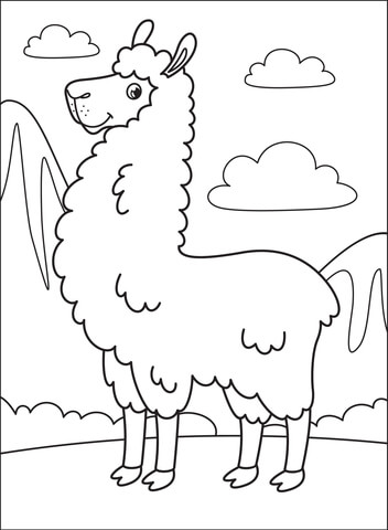 Llama Coloring Page