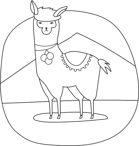 Llama Coloring Page