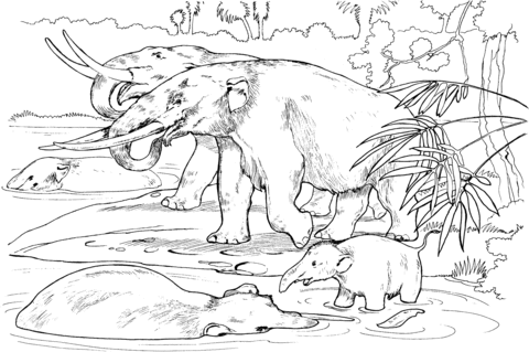 Mastodons Coloring Page