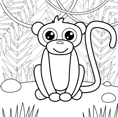 Monkey Coloring Page