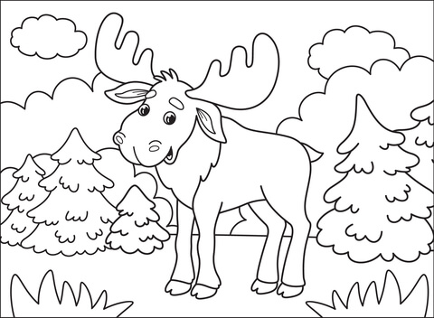 Moose Coloring Page