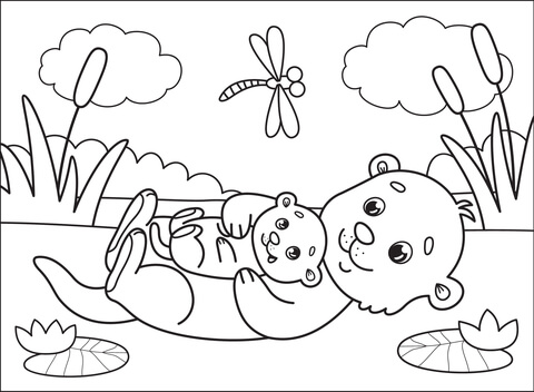 Otter Coloring Page