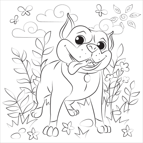 Pitbull Coloring Page