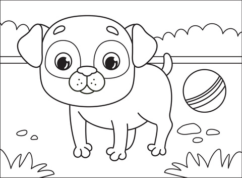 Pug Coloring Page