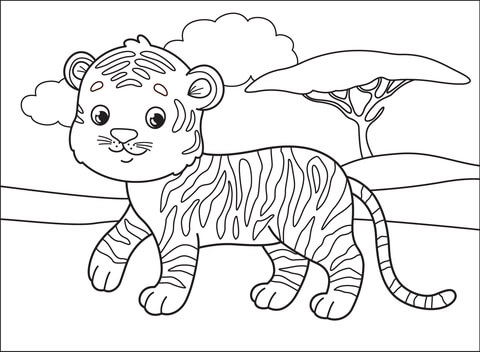 Tiger Coloring Page