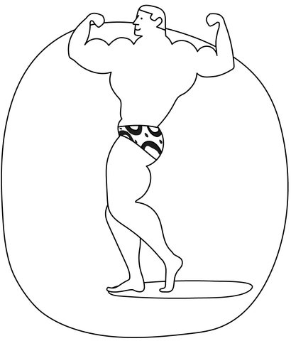 Bodybuilding Coloring Page