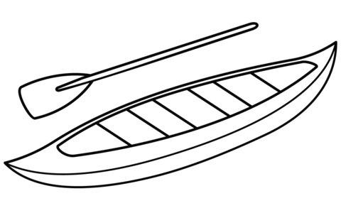 Canoe Coloring Page